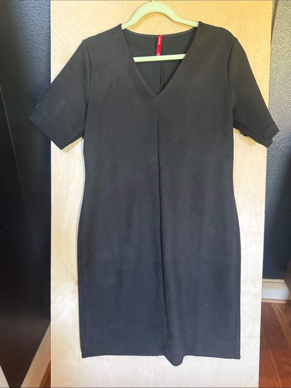 SPANX Black V-Neck Midi  Dress